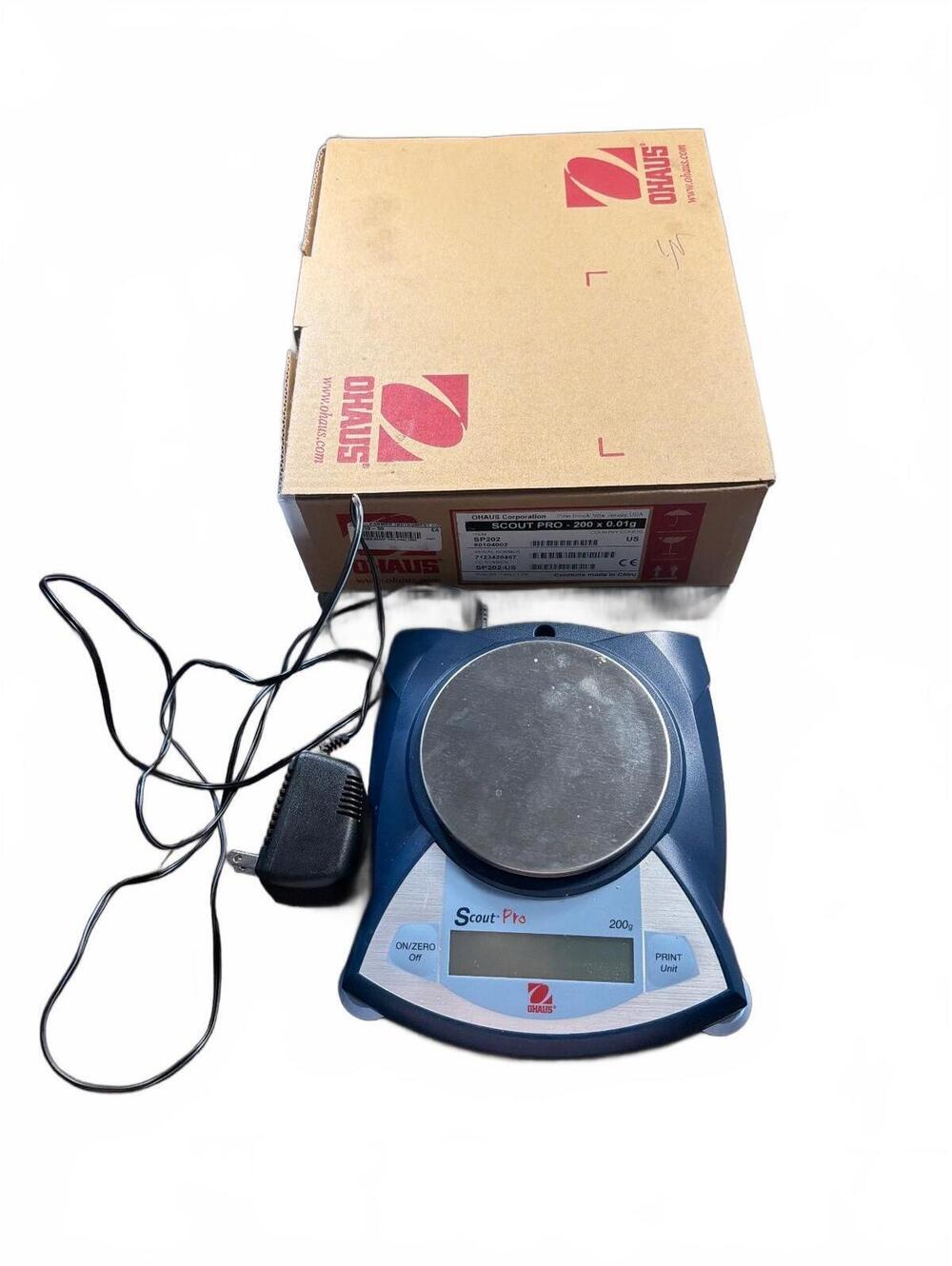 Digital Scale 200g OHAUS Scout Pro SP202 Precision Balance with Power Adapter